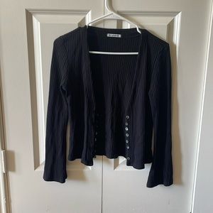 Reformation black button up long sleeve